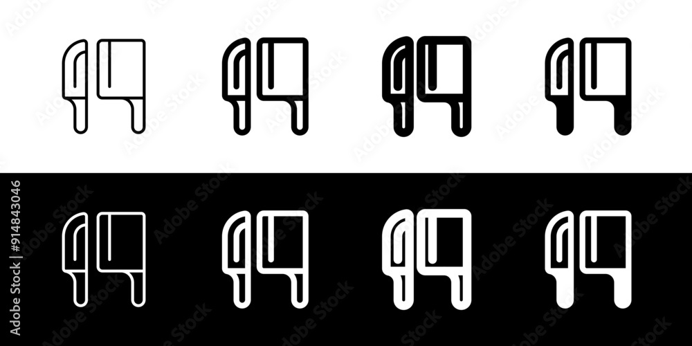Editable chef knife, cleaver vector icon. Food, restaurant. Part of a big icon set family. Perfect for web and app interfaces, presentations, infographics, etc Editable chef knife, cleaver vector icon. Food, restaurant. Part of a big icon set family. Perfect for web and app interfaces, presentations, infographics, etc