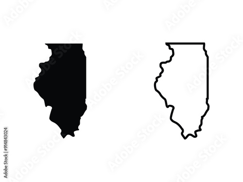 illinoise state isolated on a transparent background