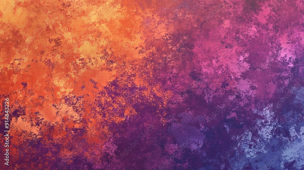 Vibrant Grainy Wall Art with Orange Blue and Purple Hues Vibrant Grainy Wall Art with Orange Blue and Purple Hues