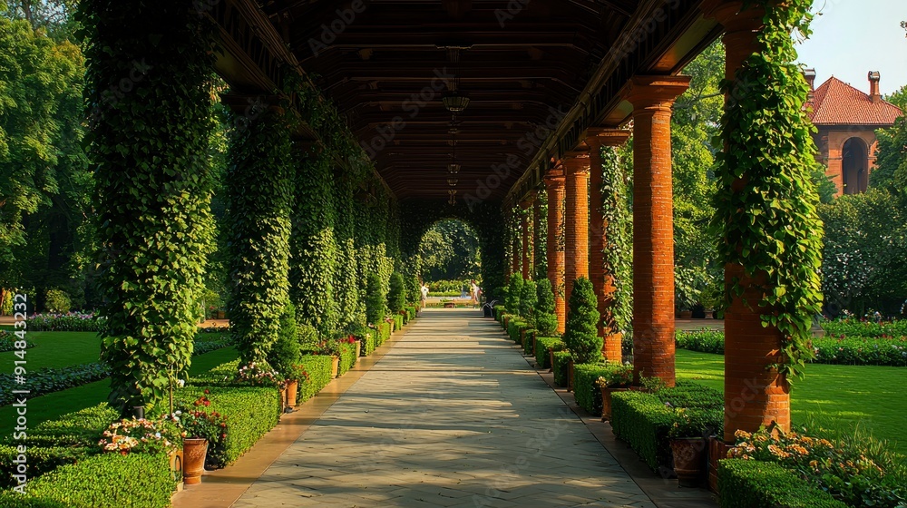 Fototapeta premium Wanderlust, historic palace, royal gardens Background