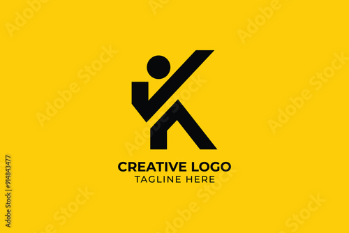 logo human abstract exercise letter k  alphabet icon design template element,  people healthcare, childcare, abstract human logo template