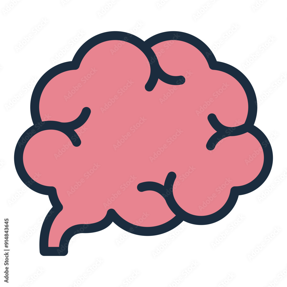 Brain icon representing neural organ. Brain icon representing neural organ.