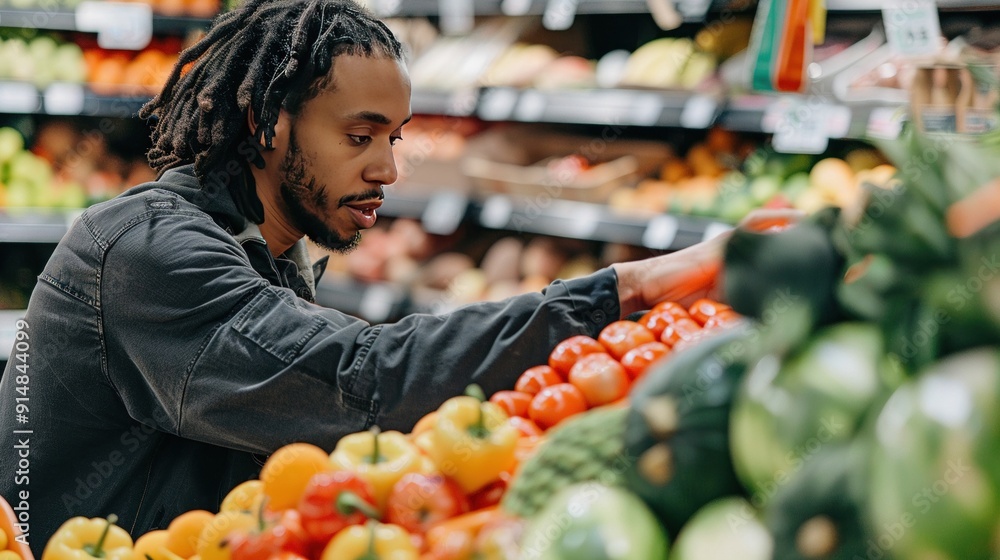 Obraz premium Athletes grocery shopping guide