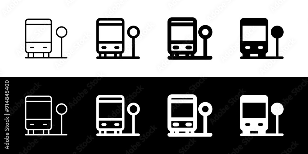 Editable bus stop, parking area vector icon. Part of a big icon set family. Perfect for web and app interfaces, presentations, infographics, etc Editable bus stop, parking area vector icon. Part of a big icon set family. Perfect for web and app interfaces, presentations, infographics, etc
