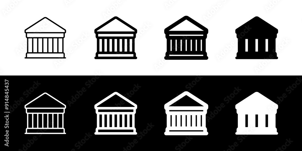 Editable bank, museum, library, courthouse vector icon. Part of a big icon set family. Perfect for web and app interfaces, presentations, infographics, etc Editable bank, museum, library, courthouse vector icon. Part of a big icon set family. Perfect for web and app interfaces, presentations, infographics, etc