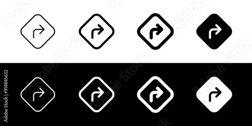 Editable turn right vector icon. Map, location, navigation. Part of a big icon set family. Perfect for web and app interfaces, presentations, infographics, etc