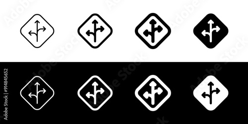 Editable traffic sign arrow vector icon. Map, location, navigation. Part of a big icon set family. Perfect for web and app interfaces, presentations, infographics, etc