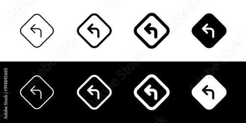 Editable turn left vector icon. Map, location, navigation. Part of a big icon set family. Perfect for web and app interfaces, presentations, infographics, etc