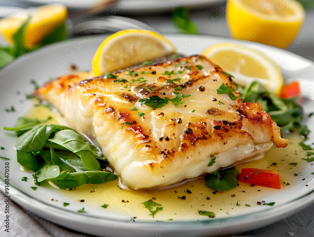 Grilled Fish with Lemon and Basil - Photo Grilled Fish with Lemon and Basil - Photo