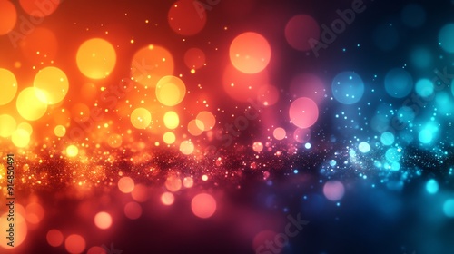 Glowing bokeh light effects in warm and