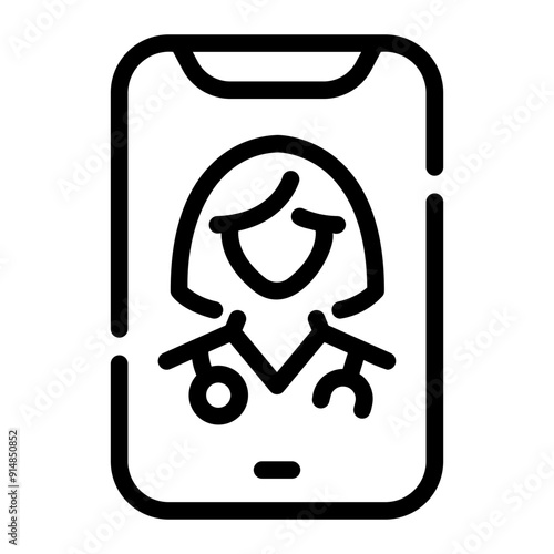 telemedicine Line Icon