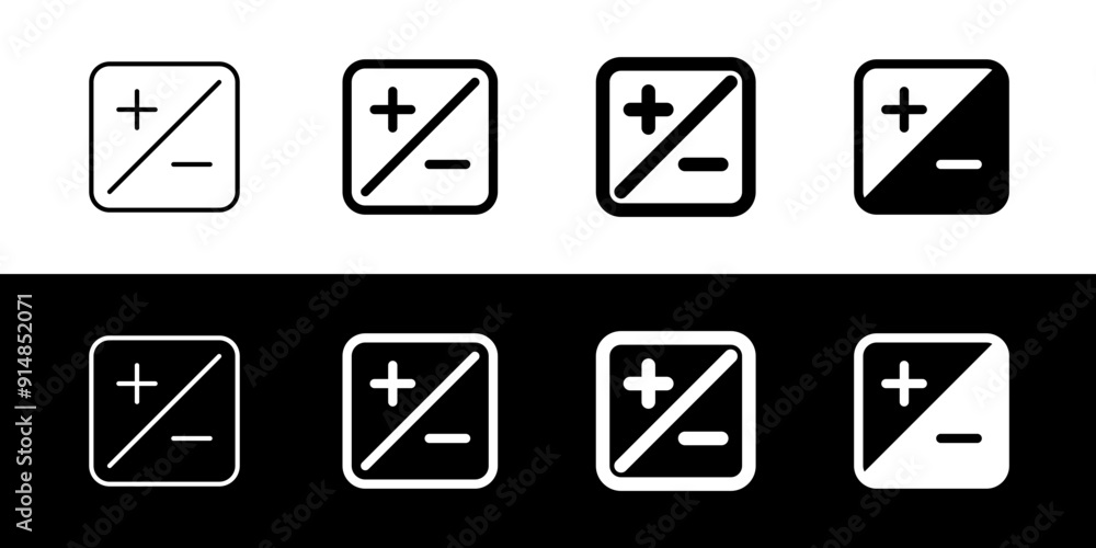 Editable photo exposure, plus and minus vector icon. Part of a big icon set family. Perfect for web and app interfaces, presentations, infographics, etc Editable photo exposure, plus and minus vector icon. Part of a big icon set family. Perfect for web and app interfaces, presentations, infographics, etc