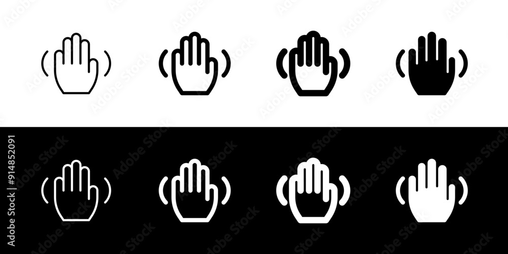 Fototapeta premium Editable hand gesture wave vector icon. Part of a big icon set family. Perfect for web and app interfaces, presentations, infographics, etc