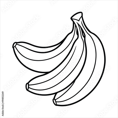 Bananas estilo cartoon line art vector