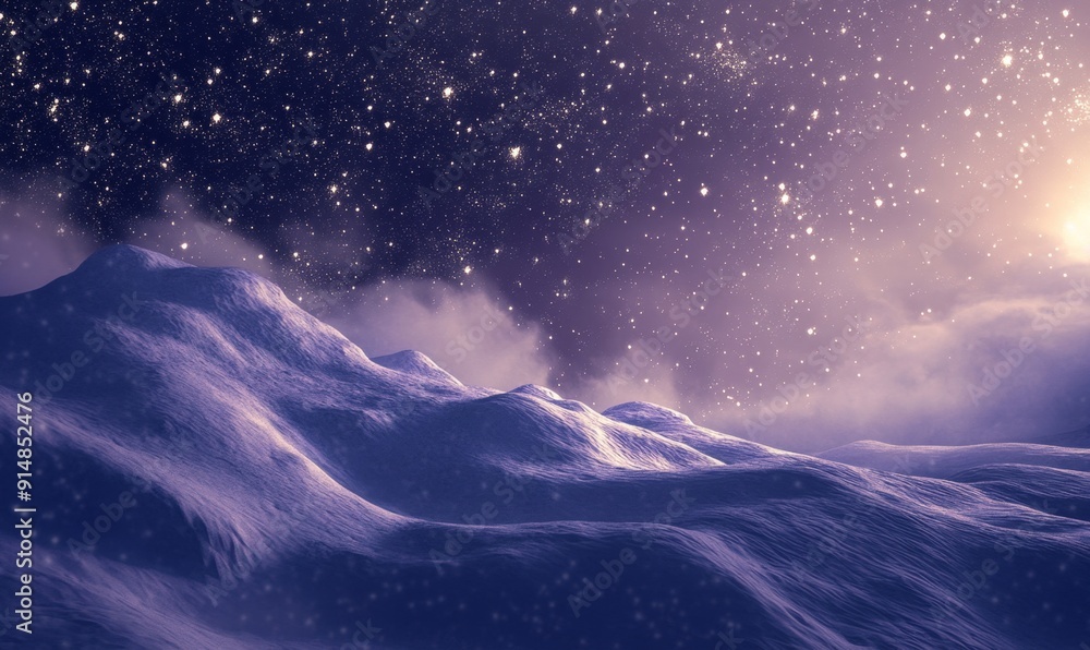 Fototapeta premium Enchanting Winter Wonderland: Creative Snowy Landscape for Festive Seasons. Dreamy Blue Christmas and New Year Background. AI-Generated 4K Wallpaper for Back-to-School Joy and Campus Life Celebration.