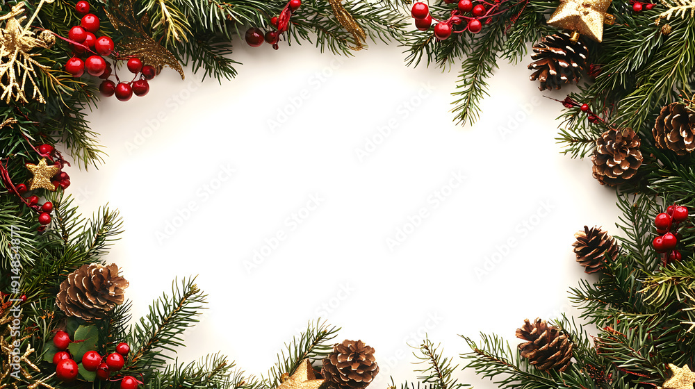 frame background for christmas with christmas trees and decorations in red, golden and green color frame background for christmas with christmas trees and decorations in red, golden and green color