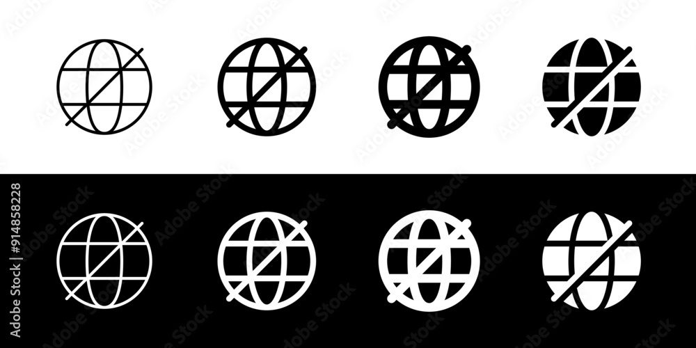Editable vector no internet connection icon. Part of a big icon set family. Perfect for web and app interfaces, presentations, infographics, etc Editable vector no internet connection icon. Part of a big icon set family. Perfect for web and app interfaces, presentations, infographics, etc