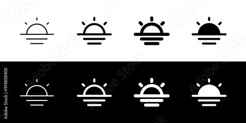 Editable vector sunset icon. Part of a big icon set family. Perfect for web and app interfaces, presentations, infographics, etc