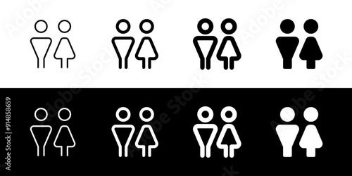 Editable couple, unisex restroom vector icon. Part of a big icon set family. Perfect for web and app interfaces, presentations, infographics, etc