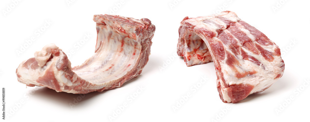 Raw spare ribs on white background Raw spare ribs on white background