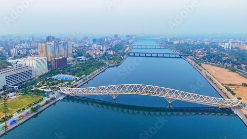 Tableau sur toile Atal Bridge, Ahmedabad City, Day View, Ahmedabad
