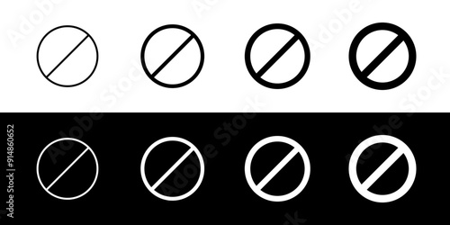 Editable vector stop prohibitions block icon. Part of a big icon set family. Perfect for web and app interfaces, presentations, infographics, etc
