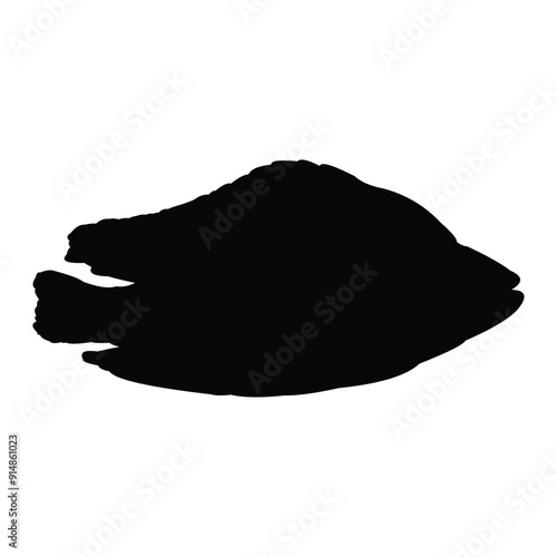 black freshwater ornamental fish silhouette vector design on a white background