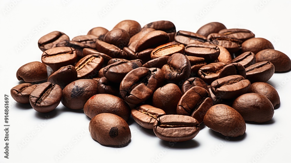 Obraz premium Coffee beans on a transparent background, png
