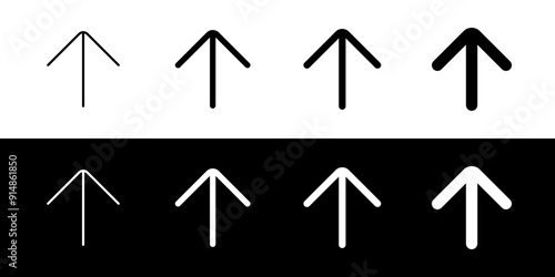 Vector single arrow chevron up icon. Black, white background. Perfect for app and web interfaces, infographics, presentations, marketing, etc.