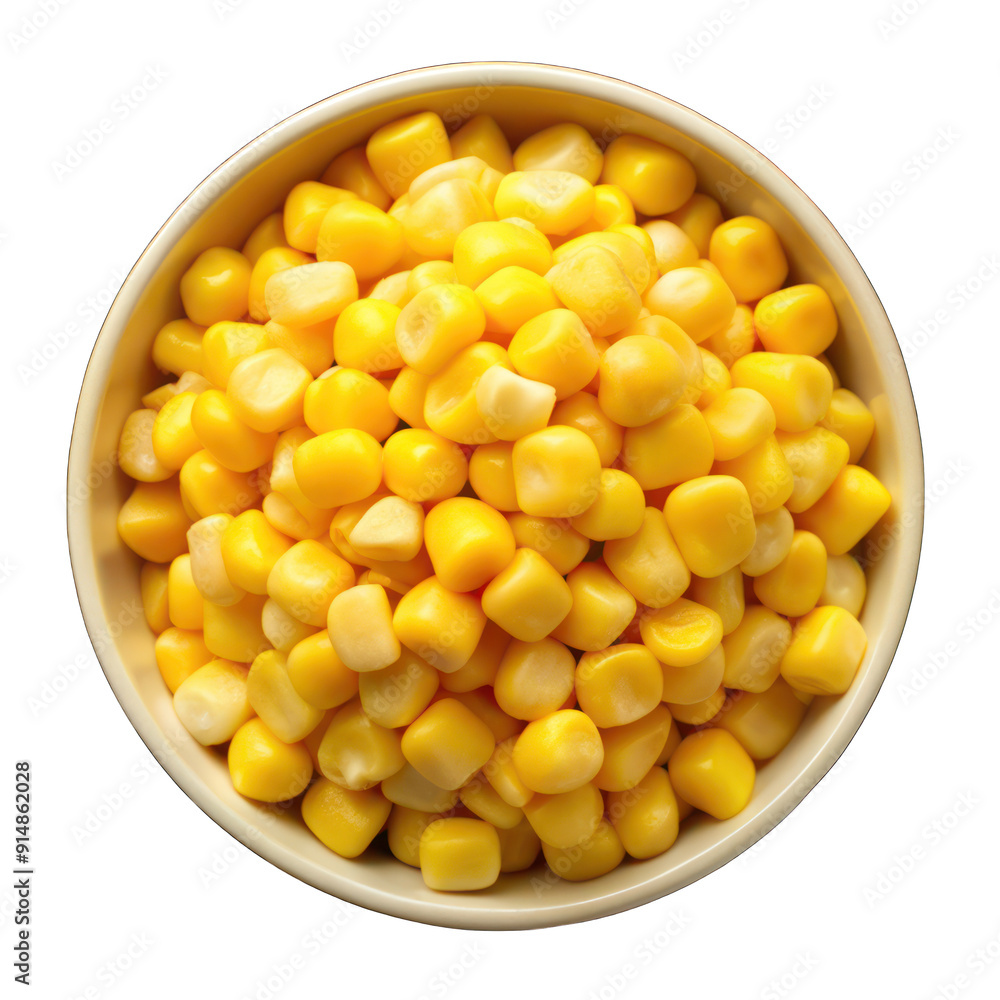 Boiled corn seeds in bowl isolated on transparent background Boiled corn seeds in bowl isolated on transparent background