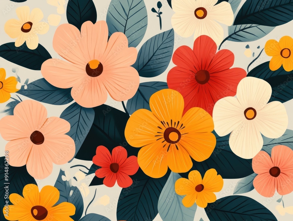 Beautifully stylized floral arrangements with geometric backgrounds showcasing a harmonious and decorative Art Deco Revival aesthetic This contemporary and minimalist design features vibrant colors Beautifully stylized floral arrangements with geometric backgrounds showcasing a harmonious and decorative Art Deco Revival aesthetic This contemporary and minimalist design features vibrant colors