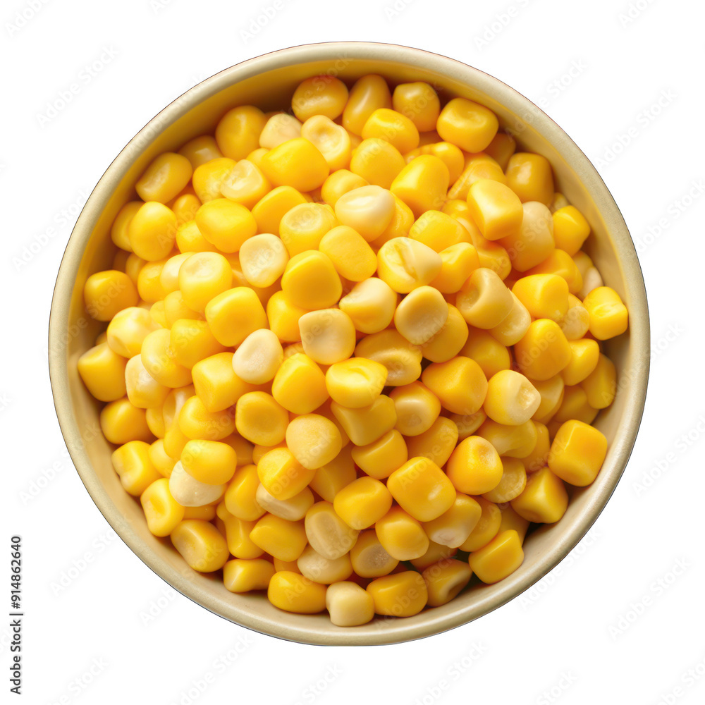 Boiled corn seeds in bowl isolated on transparent background Boiled corn seeds in bowl isolated on transparent background