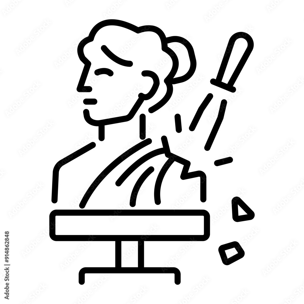 A line style icon of sculpting tool A line style icon of sculpting tool