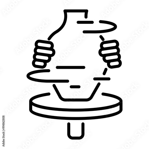 A line style icon of pottery 
