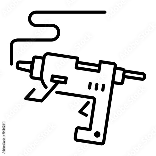 An outline icon of glue gun 