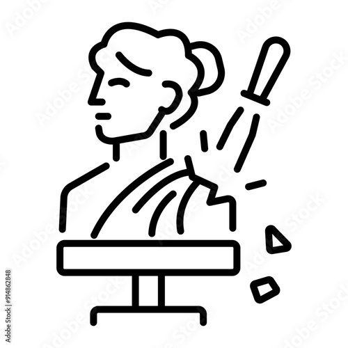 A line style icon of sculpting tool 