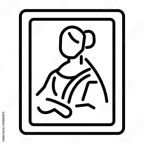 A line icon of art gallery painting 
