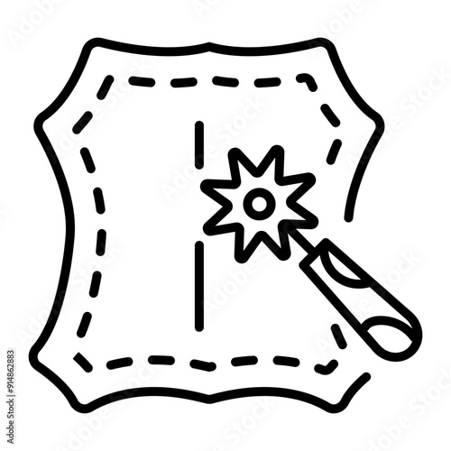 Line style icon of leather crating 