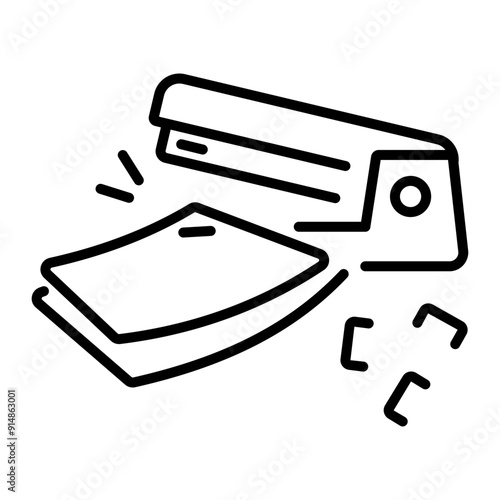 An outline style icon of stapler