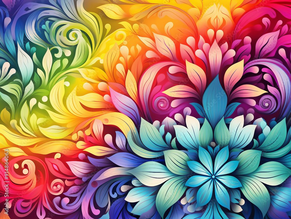 rainbow background with flower design rainbow background with flower design