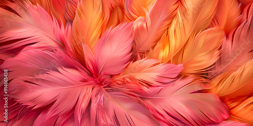 Yellow and red birds of paradise in close up