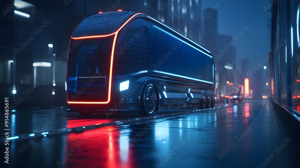 Inspiration fueling the design of autonomous truck in a sleek, day light view Inspiration fueling the design of autonomous truck in a sleek, day light view
