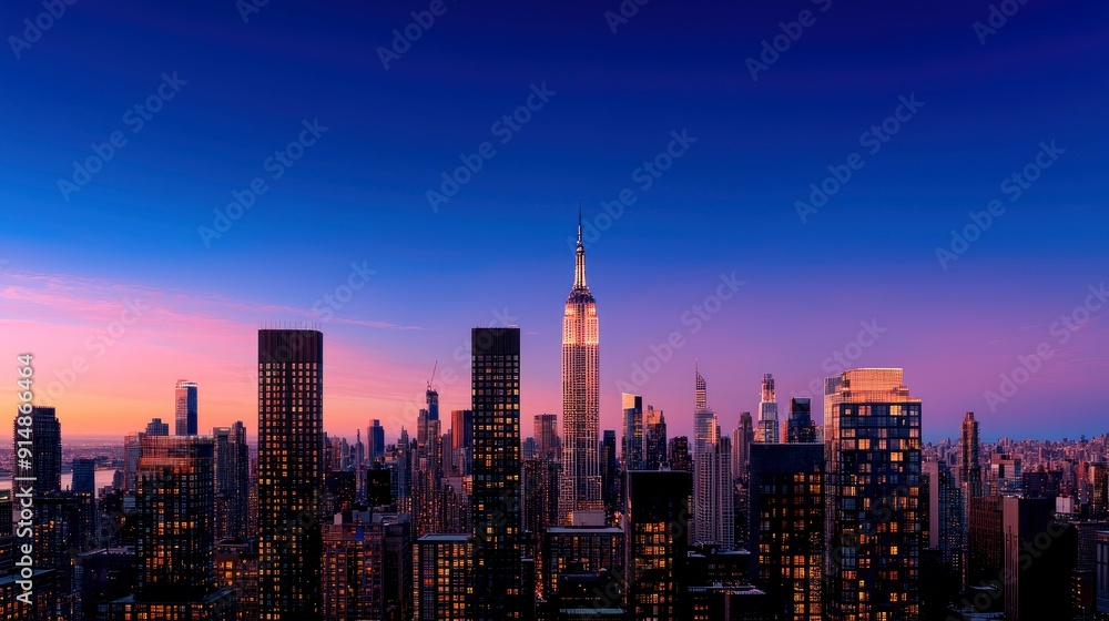 Fototapeta premium Modern skyline, urban landscape, panoramic view Background