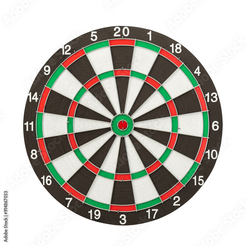 Dartboard, cutout, full depth of field. photo