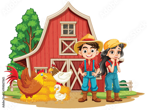 Happy Farmers on the Farm