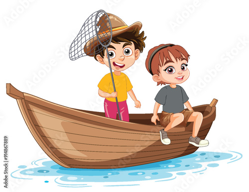 Kids Fishing Adventure on Boat