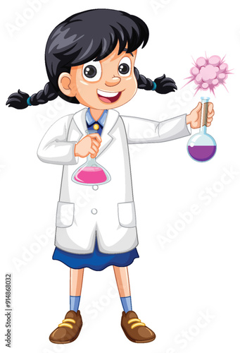 Young Scientist with Test Tubes