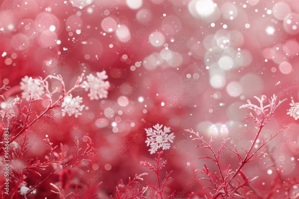Magical Red Christmas Background with Sparkling Snowflakes and Holiday Cheer for a Festive Winter Wonderland Magical Red Christmas Background with Sparkling Snowflakes and Holiday Cheer for a Festive Winter Wonderland