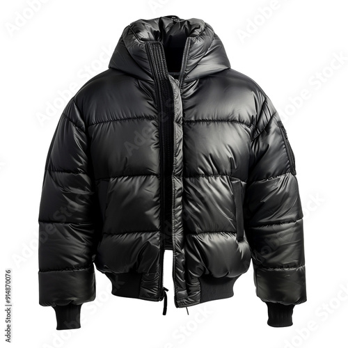 Black puffer jacket for men clip art