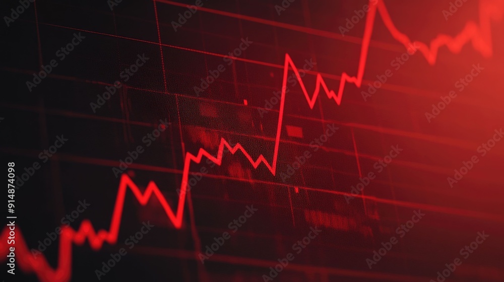 Dramatic Market Crash Illustrated by Plummeting Red Line on Digital Display Representing Rapid Decline in Financial Markets and Economic Conditions Dramatic Market Crash Illustrated by Plummeting Red Line on Digital Display Representing Rapid Decline in Financial Markets and Economic Conditions